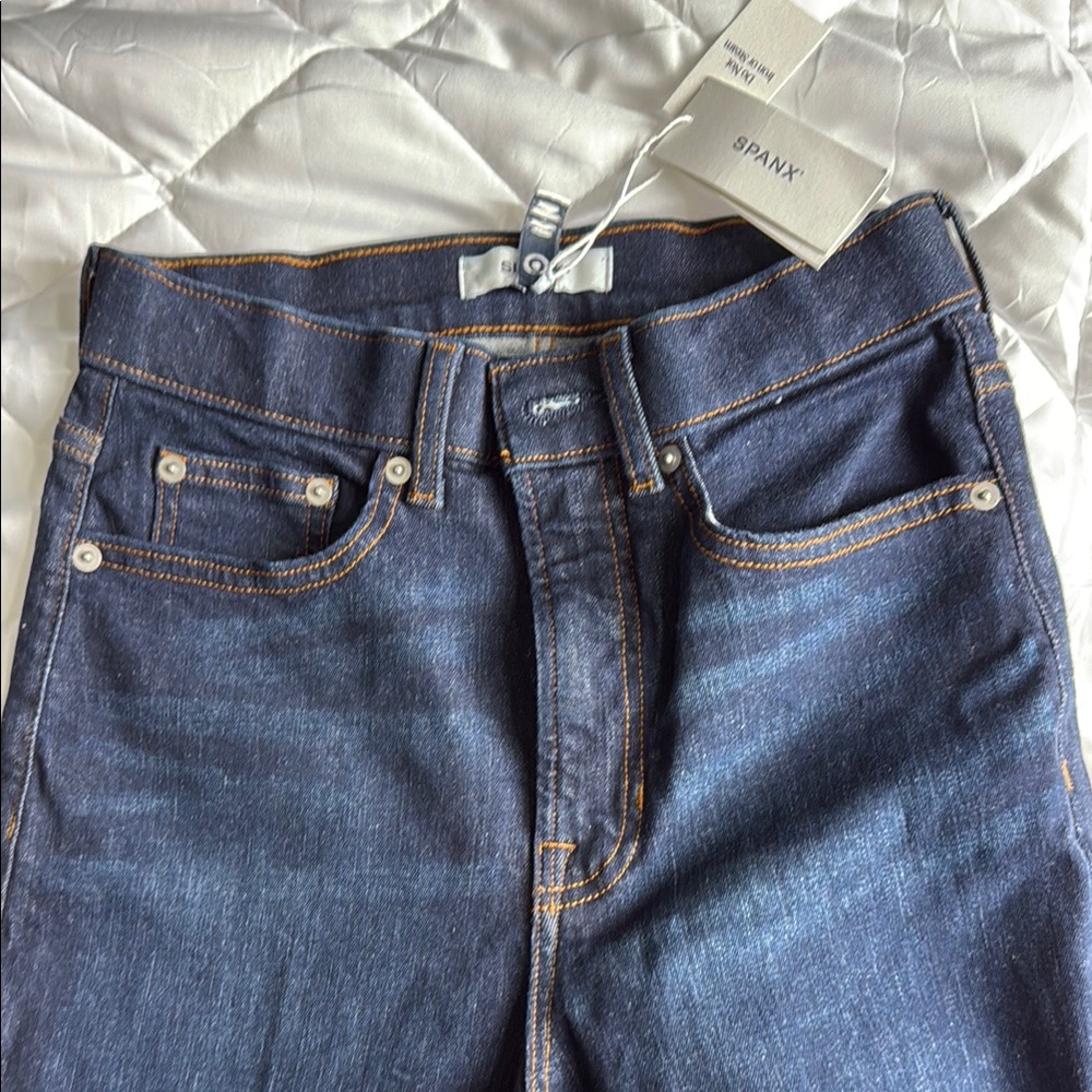 SPANX Blue Flare Jeans with Classic Indigo Wash